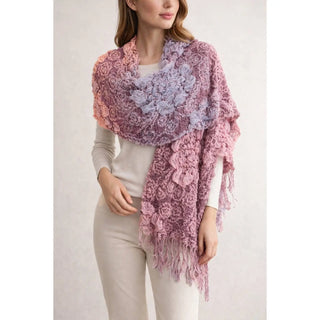 3D Floral Bamboo Wrap in Lavender Rose