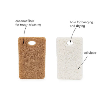 Walnut and Cellulose Biodegradable Kitchen Sponge