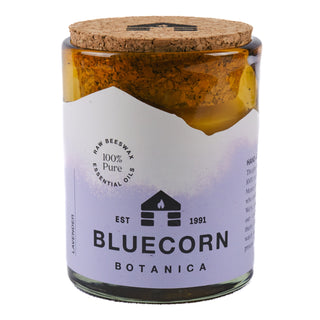 Bluecorn Beeswax Candles in Upcycled Glass- 8 Oz