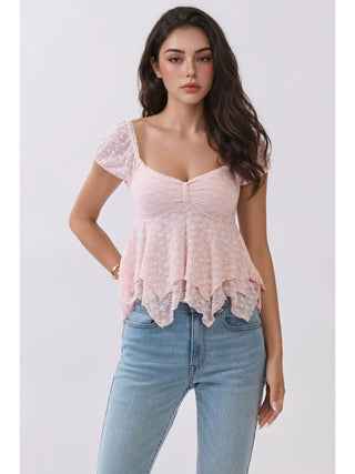 Cap Sleeve Lace Top