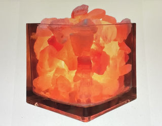 Square Glass Himalayan Salt Lamp