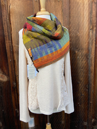 Merino Wool Pointed Scarves in Morocco Prints