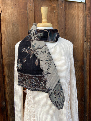 Merino Wool Pointed Scarves in Bird Prints