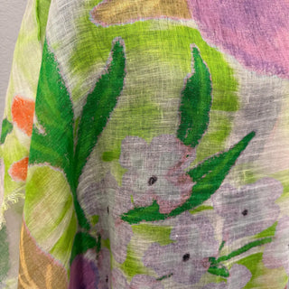 Linen Poncho in Tropical Lavender