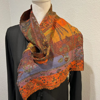 Merino Wool Pointed Scarves in Bird Prints
