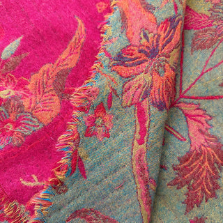 Merino Wool Triangle Shawl in Fuchsia