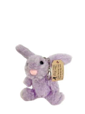 Lavender stuffed bunny keychain