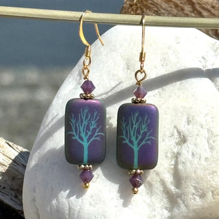 MVB Etched Iris Tree Earrings