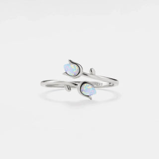Tulip Bypass Rings in Sterling Silver