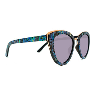 Bombshell Wood and Abalone Sunglasses by SLYK Shades