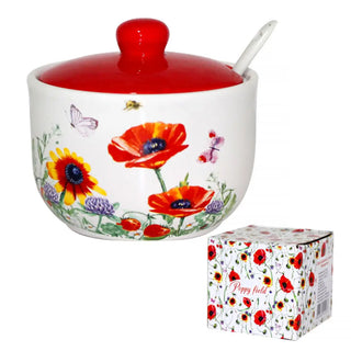 Ceramic Sugar Bowl in Poppy