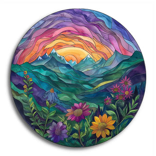 Stained Glass Mountains Sticker by Sticker Art