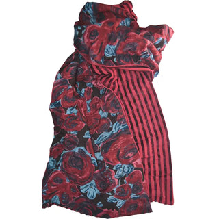 Reversible Velvet & Viscose Rose Scarf