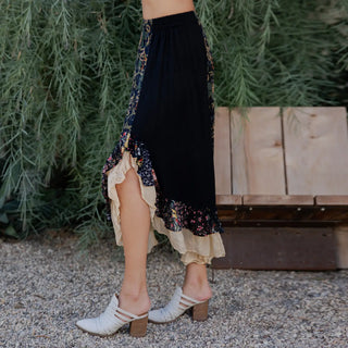 Bohemian Country Ruffled Panel Skirt