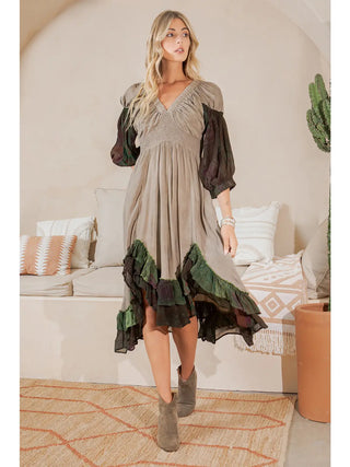 Effortless V Neck Dress by Young Threads