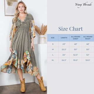 Effortless V Neck Dress by Young Threads