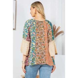 Embroidered Rayon Shirt with Renaissance Sleeves