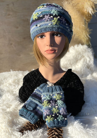 Skylar Hat and Handwarmer Set